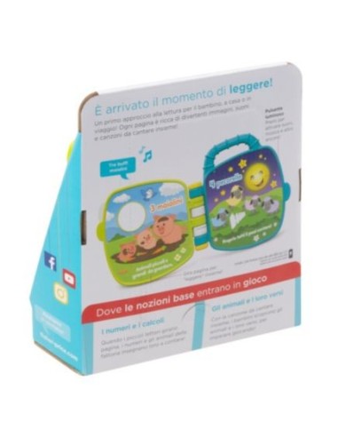 Fisher-Price Libro Degli Animali 123, Giocattolo per Bambini di 6 + Mesi per Imparare Parole, Lettere e Numeri, GFP34