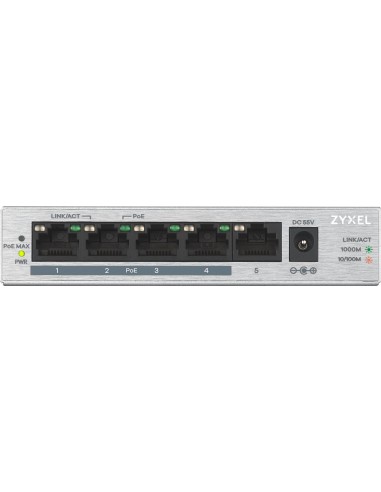 Zyxel GS1005HP Non gestito Gigabit Ethernet (10 100 1000) Supporto Power over Ethernet (PoE) Argento