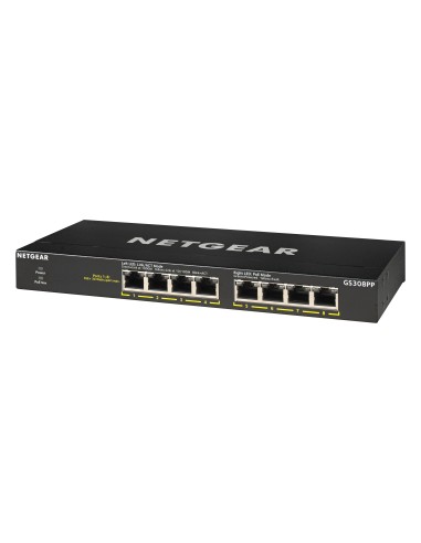 Netgear GS308PP Non gestito Gigabit Ethernet (10 100 1000) Supporto Power over Ethernet (PoE) Nero