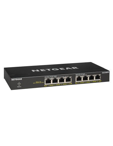 Netgear GS308PP Non gestito Gigabit Ethernet (10 100 1000) Supporto Power over Ethernet (PoE) Nero