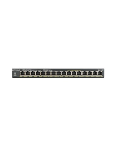 Netgear GS316PP Non gestito Gigabit Ethernet (10 100 1000) Supporto Power over Ethernet (PoE) Nero