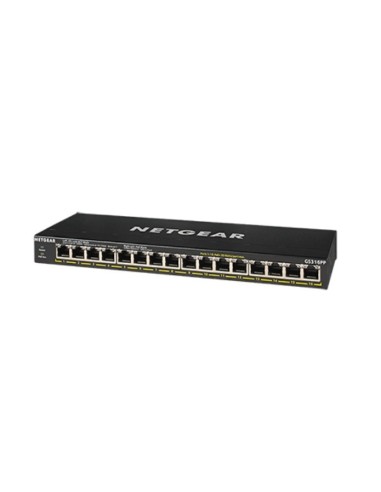 Netgear GS316PP Non gestito Gigabit Ethernet (10 100 1000) Supporto Power over Ethernet (PoE) Nero