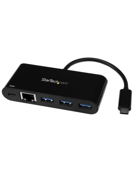 StarTech.com Hub USB-C a 3 porte con Gigabit Ethernet e 60W di alimentazione Passthrough per il caricamento Laptop - Da USB