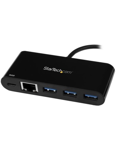 StarTech.com Hub USB-C a 3 porte con Gigabit Ethernet e 60W di alimentazione Passthrough per il caricamento Laptop - Da USB