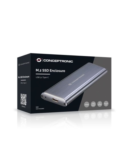 Conceptronic HDE01G contenitore di unità di archiviazione Box esterno SSD Grigio M.2