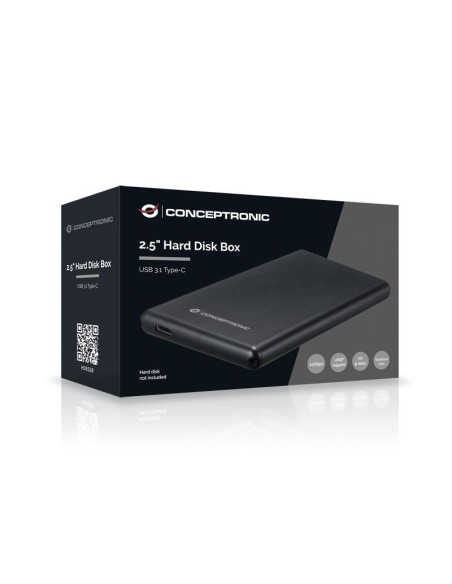 Conceptronic HDE02B contenitore di unità di archiviazione Box esterno HDD Nero 2.5"
