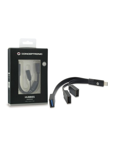Conceptronic HUBBIES01B hub di interfaccia USB 3.2 Gen 2 (3.1 Gen 2) Type-C 5000 Mbit s Nero