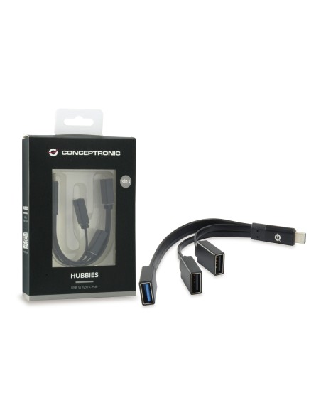 Conceptronic HUBBIES01B hub di interfaccia USB 3.2 Gen 2 (3.1 Gen 2) Type-C 5000 Mbit s Nero