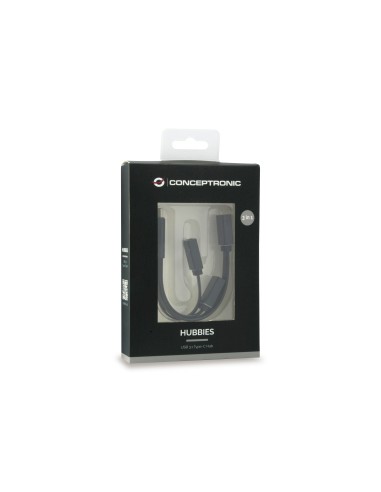 Conceptronic HUBBIES01B hub di interfaccia USB 3.2 Gen 2 (3.1 Gen 2) Type-C 5000 Mbit s Nero