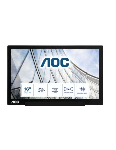 AOC 01 Series I1601FWUX Monitor PC 39,6 cm (15.6") 1920 x 1080 Pixel Full HD LED Nero