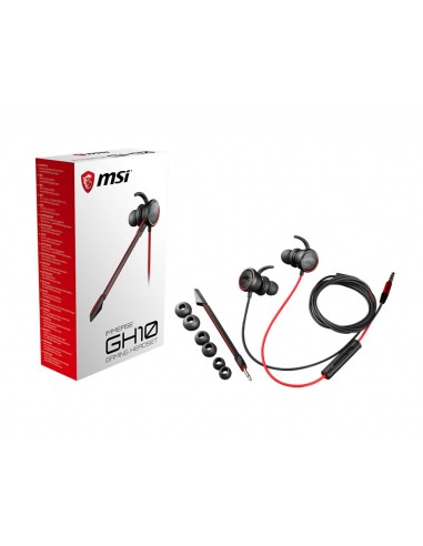 MSI Immerse GH10 Auricolare Cablato In-ear Giocare Nero, Rosso