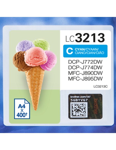 Brother LC-3213C cartuccia d'inchiostro Originale Resa elevata (XL) Ciano