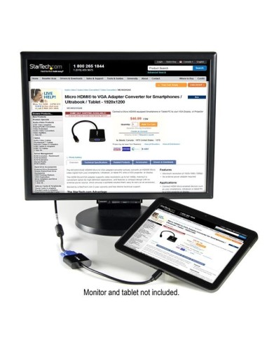 StarTech.com Adattatore convertitore Micro HDMI a VGA per smartphone ultrabook tablet - 1920x1080