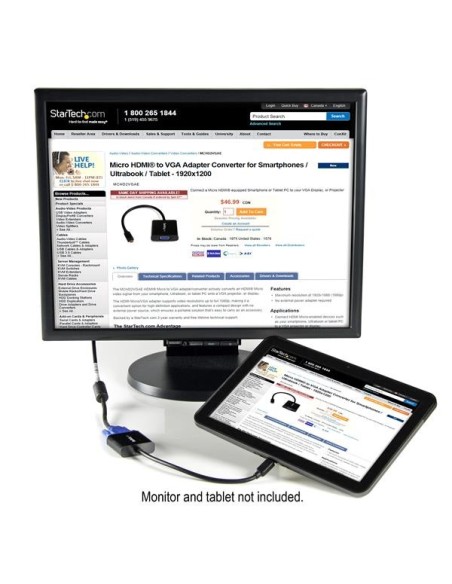 StarTech.com Adattatore convertitore Micro HDMI a VGA per smartphone ultrabook tablet - 1920x1080
