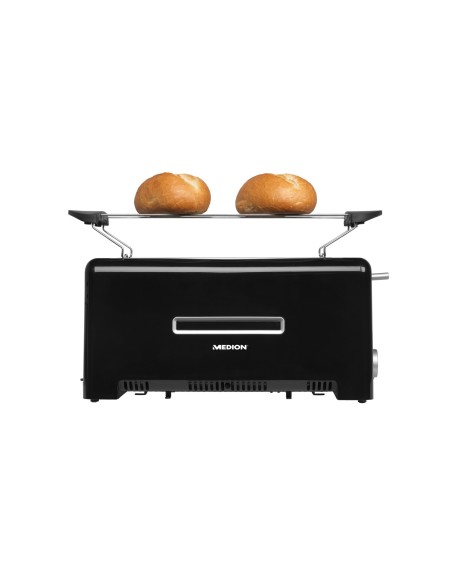 MEDION MD 15709 4 fetta e 1400 W Nero, Argento