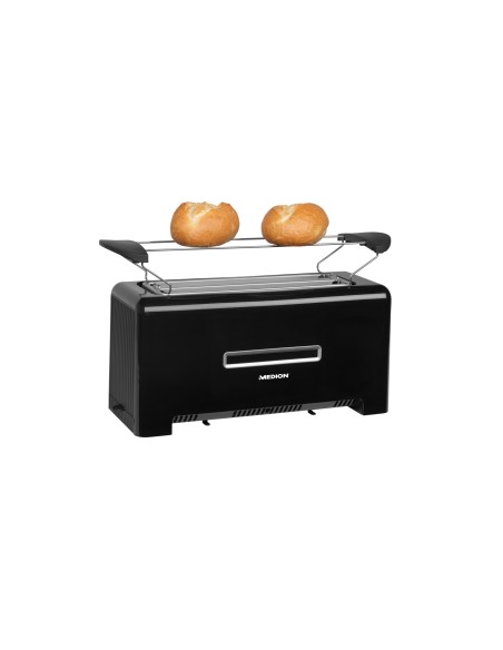 MEDION MD 15709 4 fetta e 1400 W Nero, Argento