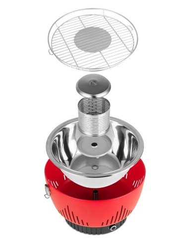 MEDION MD 17700 Barbecue Da tavolo Antracite Nero, Rosso