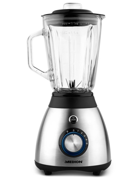 MEDION MD 17977 1,5 L Sbattitore con base 600 W Nero, Acciaio inossidabile