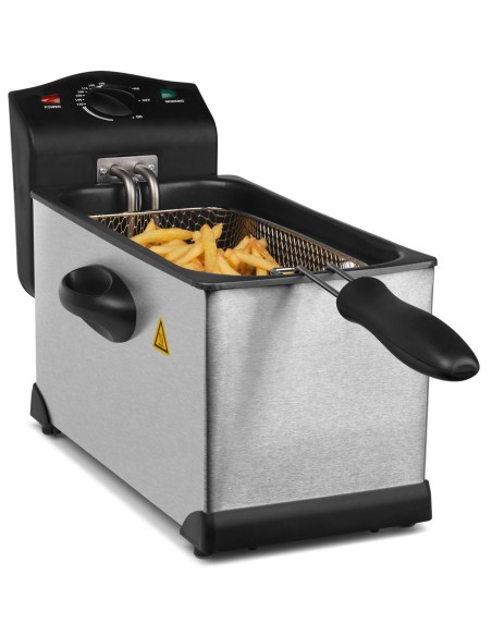 MEDION MD 18084 Singolo 3 L Indipendente 2000 W Friggitrice Nero, Acciaio inossidabile
