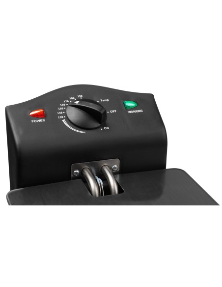 MEDION MD 18084 Singolo 3 L Indipendente 2000 W Friggitrice Nero, Acciaio inossidabile