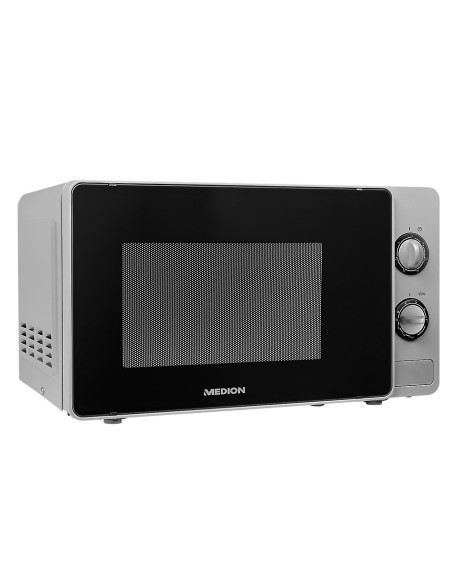 MEDION MD 18691 Superficie piana Microonde con grill 20 L 700 W Nero, Argento