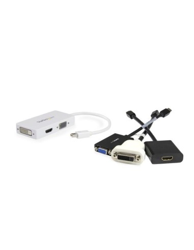 StarTech.com Adattatore Mini DisplayPort a HDMI, DVI & VGA - Convertitore mDP per macbook 3 in 1 - bianco