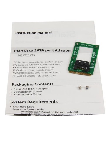 StarTech.com Adattatore mSATA a HDD   SSD SATA – Scheda convertitore Mini SATA a SATA