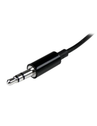 StarTech.com Addatore cavo splitter mini jack per auricolari slim nero - 3,5 mm maschio a 2 x 3,5 mm femmina