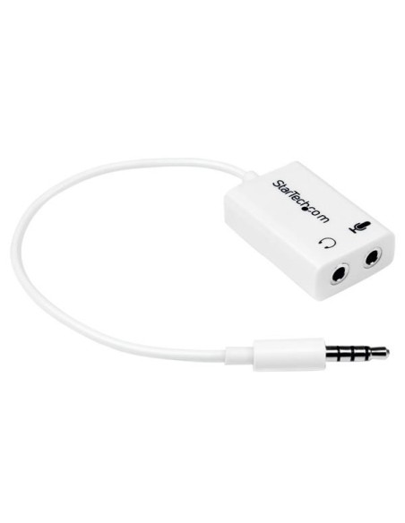 StarTech.com Adattatore auricolare   cuffie da 4 posizioni da 3,5 mm a 2 da 3 posizioni da 3,5 mm M F - bianco