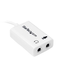 StarTech.com Adattatore auricolare   cuffie da 4 posizioni da 3,5 mm a 2 da 3 posizioni da 3,5 mm M F - bianco 2