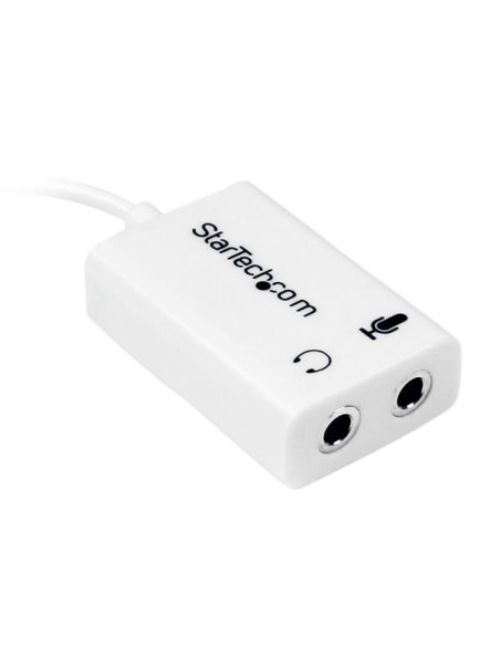 StarTech.com Adattatore auricolare   cuffie da 4 posizioni da 3,5 mm a 2 da 3 posizioni da 3,5 mm M F - bianco