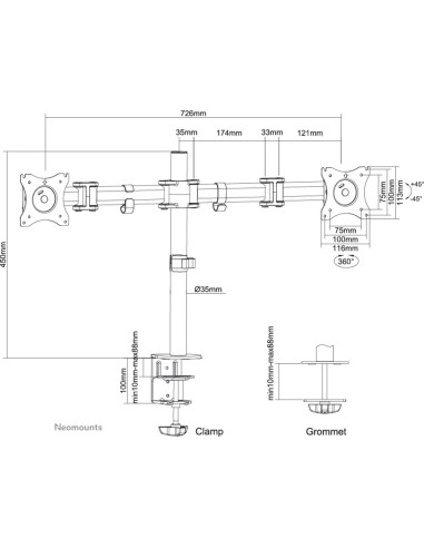 Neomounts by Newstar Select Supporto da scrivania per monitor