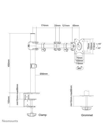 Neomounts by Newstar Select Supporto da scrivania per monitor