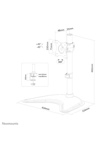 Neomounts by Newstar Select Supporto da scrivania per monitor