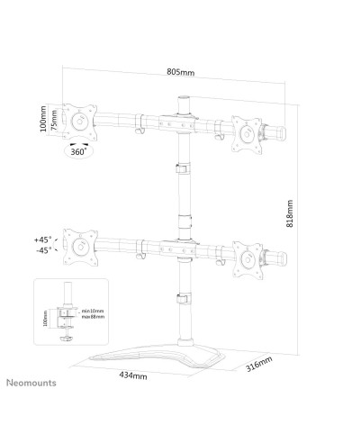 Neomounts by Newstar Select Supporto da scrivania per monitor