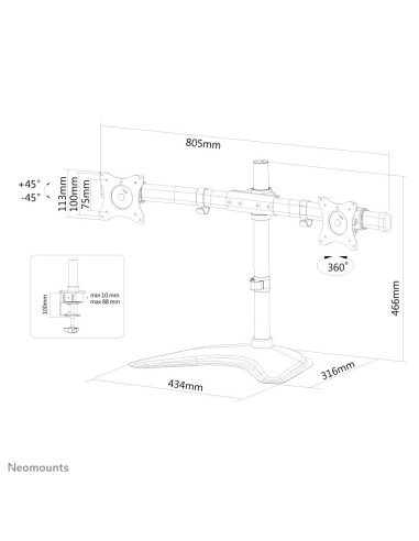 Neomounts by Newstar Select Supporto da scrivania per monitor