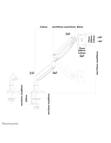 Neomounts by Newstar Select Supporto da scrivania per monitor