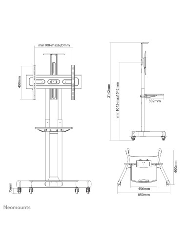Neomounts by Newstar Select Mobiletto portatile per TV
