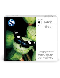 HP 91 Value Pack 775-ml Photo Black Lt Gray DesignJet Ink Cartridges Printhead
