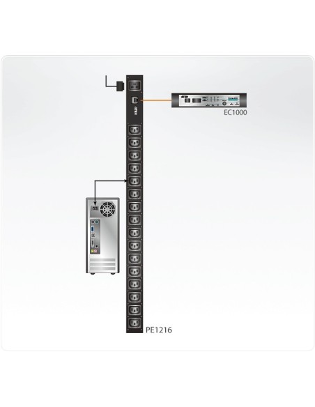 ATEN PE1216 unità di distribuzione dell'energia (PDU) 16 presa(e) AC Nero
