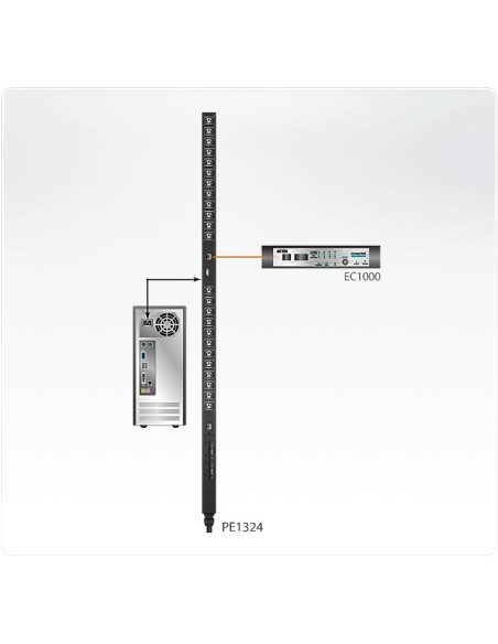 ATEN PE1324 unità di distribuzione dell'energia (PDU) 24 presa(e) AC Nero