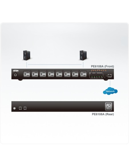 ATEN PE6108G unità di distribuzione dell'energia (PDU) 8 presa(e) AC 1U Nero
