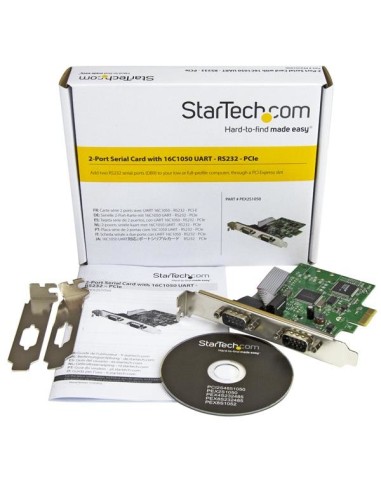 StarTech.com Scheda Seriale PCI Express da 2 porte DB9 con UART 16C1050 - RS232