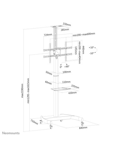 Neomounts by Newstar Mobiletto portatile per TV