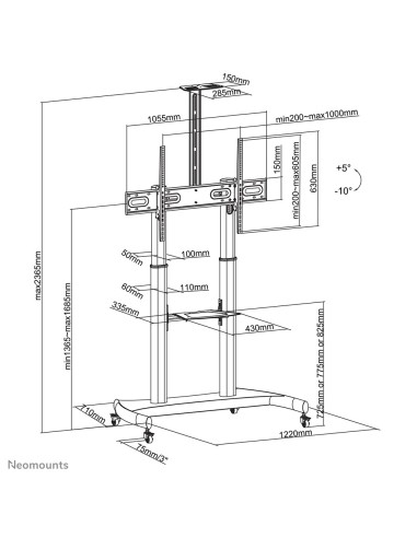 Neomounts by Newstar Mobiletto portatile per TV