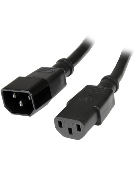 StarTech.com Cavo Prolunga di Alimentazione da 1m, Prolunga Elettrica AC da IEC 320 C14 a IEC 320 C13, 15A-125V, 14AWG, Cavo di