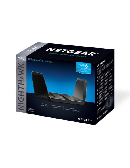 NETGEAR Nighthawk AX8 router wireless Gigabit Ethernet Dual-band (2.4 GHz 5 GHz) 4G Nero