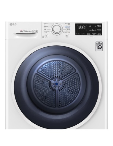 LG RC80U2AV4D Asciugatrice 8 kg Pompa di Calore Libera installazione Carica frontale A+++-10%