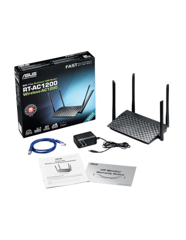 ASUS RT-AC1200GU router wireless Gigabit Ethernet Dual-band (2.4 GHz 5 GHz) 4G Nero