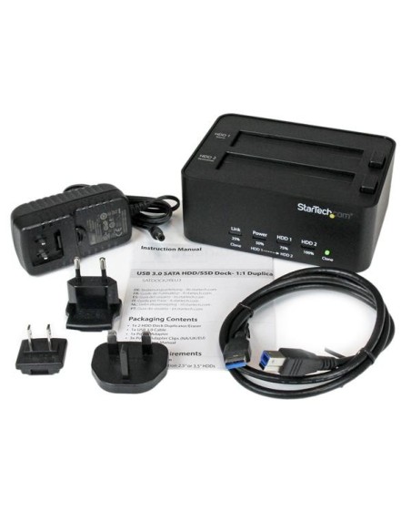StarTech.com Dock duplicatore USB 3.0 a HD - Duplicatore di dischi rigidi HDD indipendente Clonatore ed Eraser